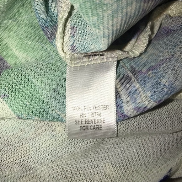 Apt 9 Sheer Floral Gold Studded Flutter Sleeve Top - Picture 7 of 7